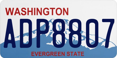WA license plate ADP8807