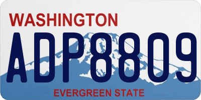 WA license plate ADP8809