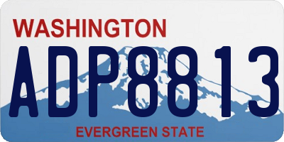 WA license plate ADP8813