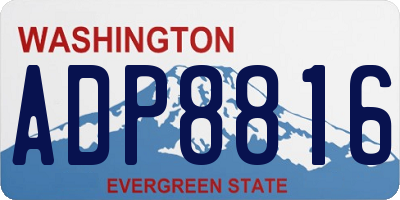WA license plate ADP8816