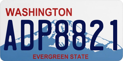 WA license plate ADP8821