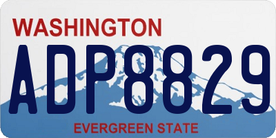 WA license plate ADP8829