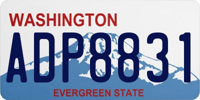 WA license plate ADP8831