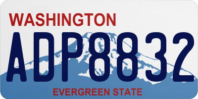 WA license plate ADP8832