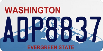 WA license plate ADP8837