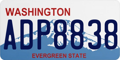 WA license plate ADP8838