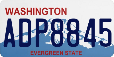 WA license plate ADP8845