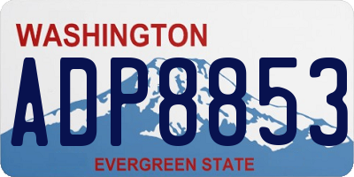 WA license plate ADP8853