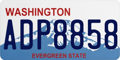 WA license plate ADP8858