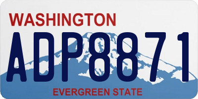 WA license plate ADP8871