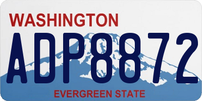 WA license plate ADP8872