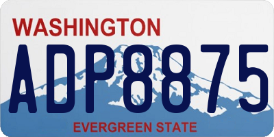WA license plate ADP8875