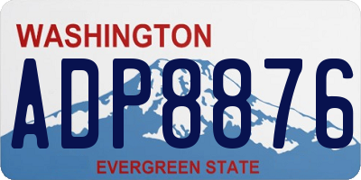 WA license plate ADP8876