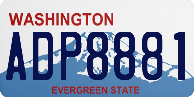 WA license plate ADP8881