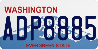 WA license plate ADP8885