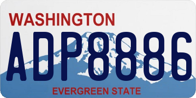 WA license plate ADP8886
