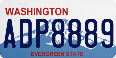 WA license plate ADP8889