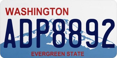 WA license plate ADP8892