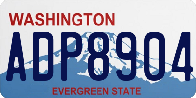 WA license plate ADP8904