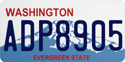 WA license plate ADP8905