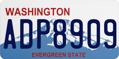 WA license plate ADP8909