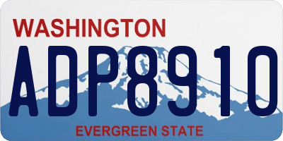 WA license plate ADP8910