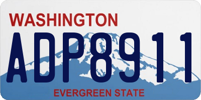 WA license plate ADP8911