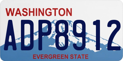 WA license plate ADP8912