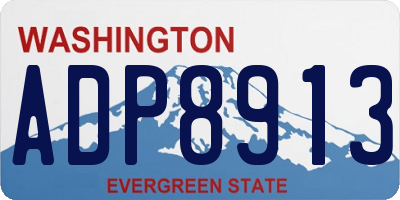 WA license plate ADP8913