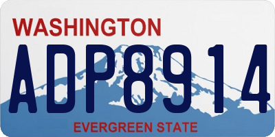 WA license plate ADP8914
