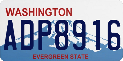 WA license plate ADP8916