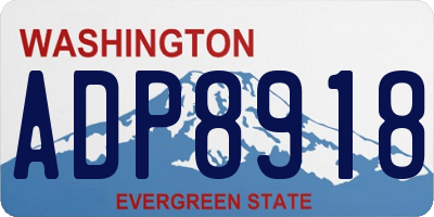 WA license plate ADP8918