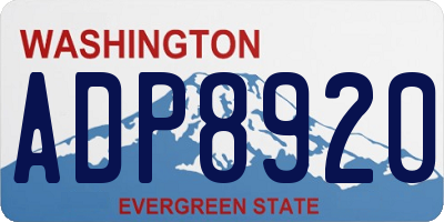 WA license plate ADP8920