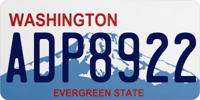 WA license plate ADP8922