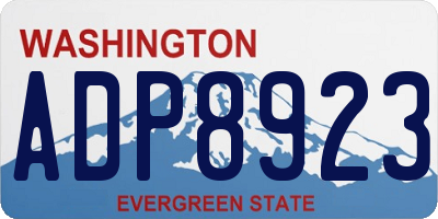 WA license plate ADP8923