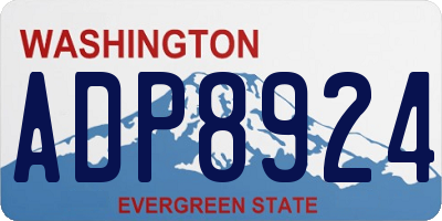 WA license plate ADP8924