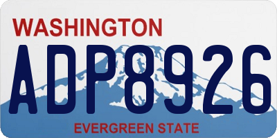 WA license plate ADP8926