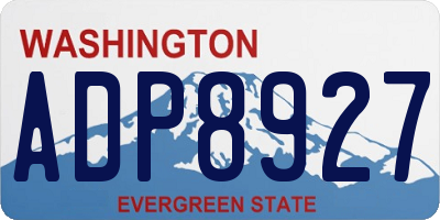 WA license plate ADP8927