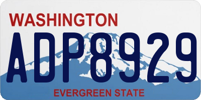 WA license plate ADP8929