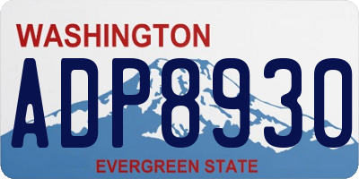 WA license plate ADP8930