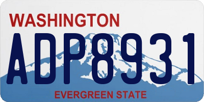 WA license plate ADP8931
