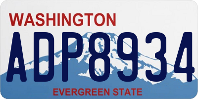 WA license plate ADP8934