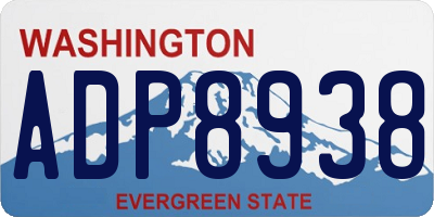 WA license plate ADP8938
