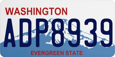 WA license plate ADP8939