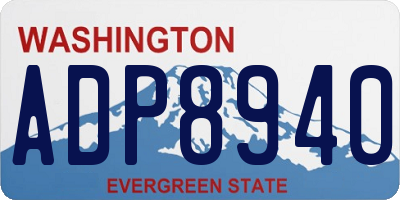 WA license plate ADP8940