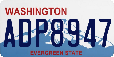 WA license plate ADP8947