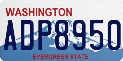 WA license plate ADP8950