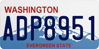 WA license plate ADP8951