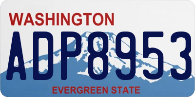 WA license plate ADP8953