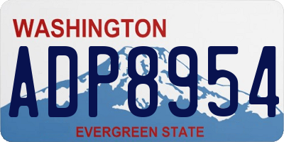 WA license plate ADP8954